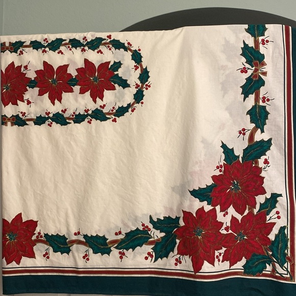 Vintage Kitschy Christmas Tablecloth Rectangular 80x60 Retro MCM Holiday Decor - Picture 5 of 8